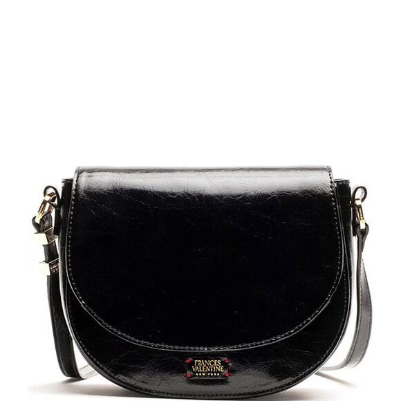 Frances Valentine Mini Ellen Leather Crossbody Bag ~ Black - Picture 1 of 9
